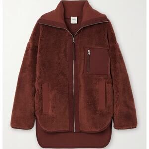 VARLEY Myla Twill-Trimmed Faux Shearling Teddy Fleece Jacket XS / X Small